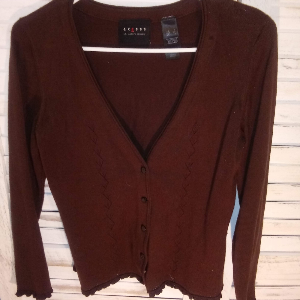 Brown button sweater